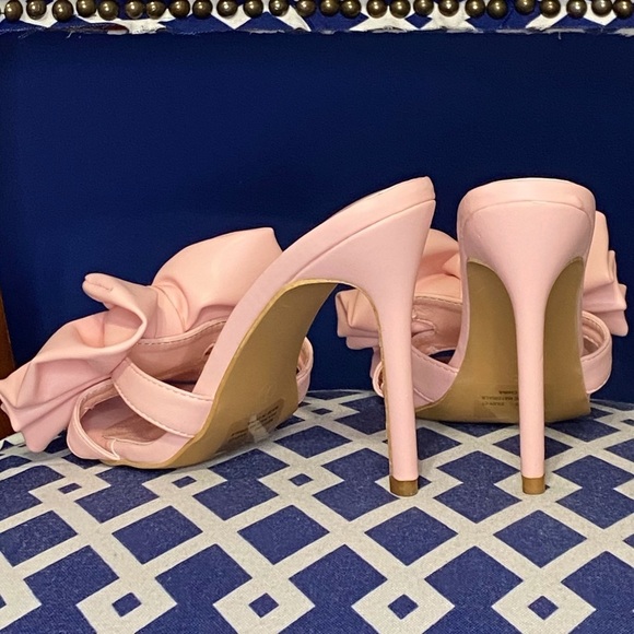 Pink big bow high heel mule sandals Cape Robbin Sz 10 - Picture 5 of 5